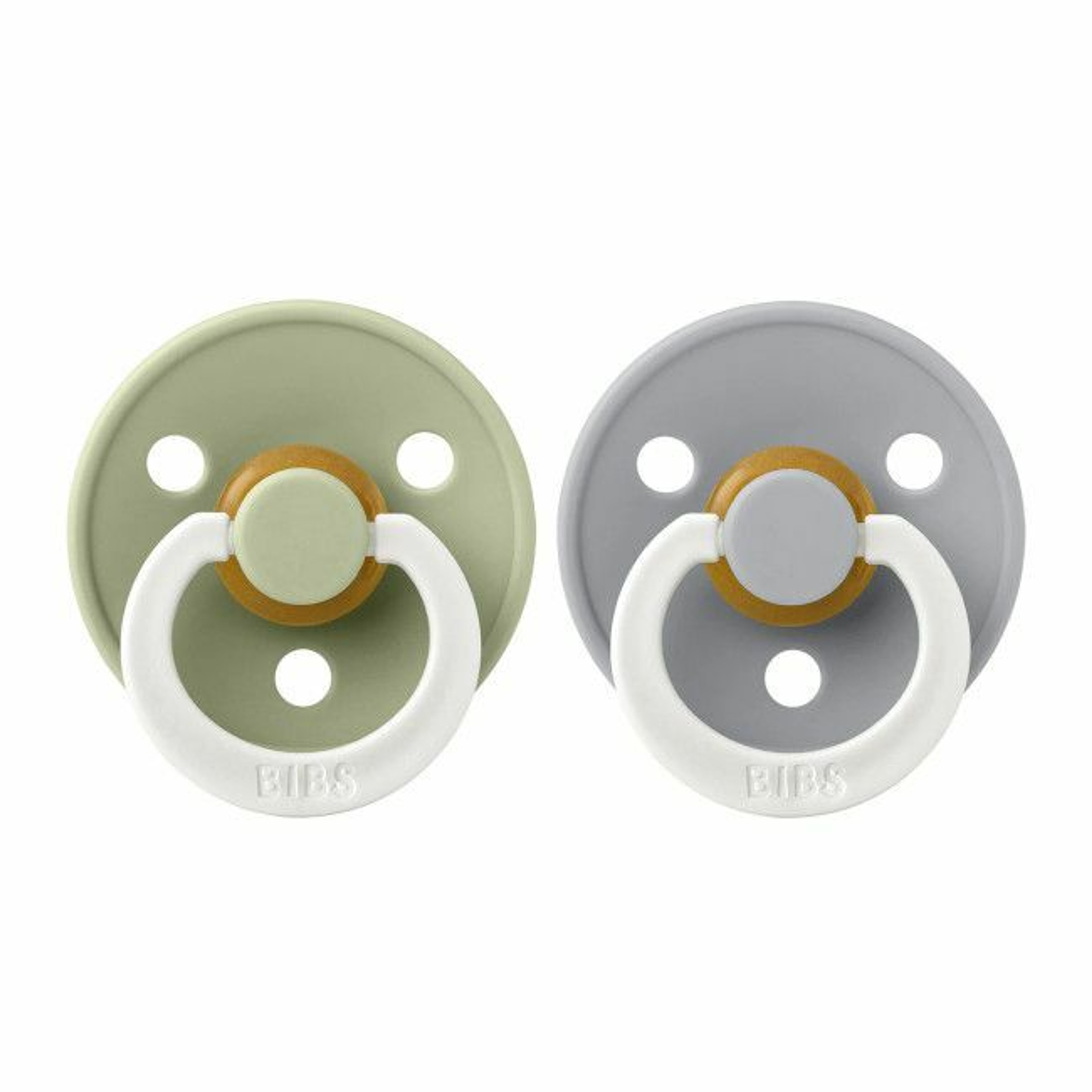 BIBS 2 Colour Glow Round Latex Dummies Sage/Cloud 0-6M