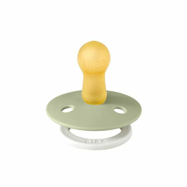 BIBS 2 Chupetas Colour Glow Látex Redonda Sage/Cloud 0-6M