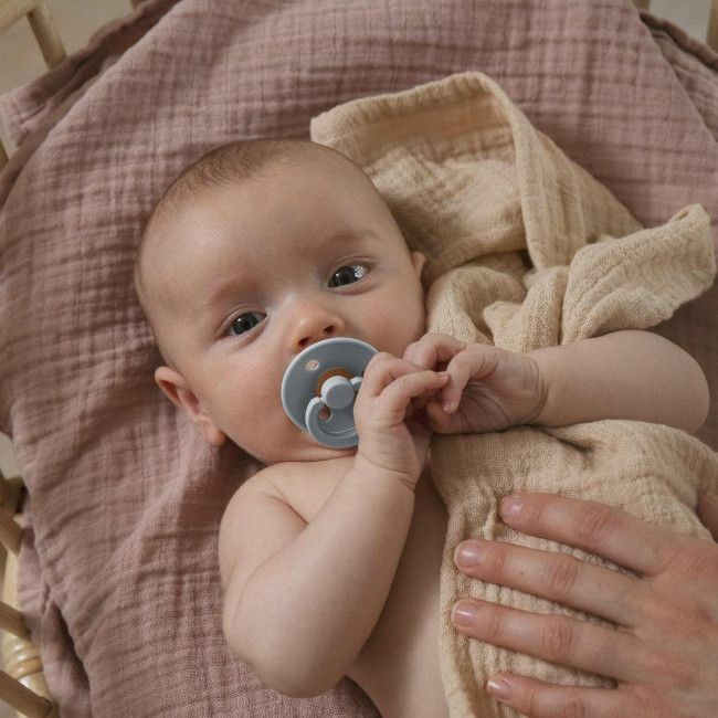 BIBS 2 Chupetas Colour Látex Anatómica Iron/Baby Blue 0-6M