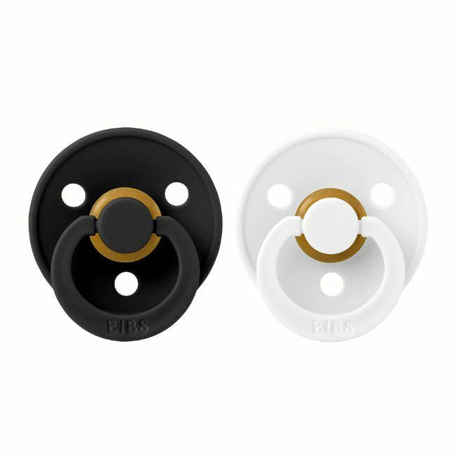 BIBS 2 Colour Round Latex Dummies Black/White 0-6M