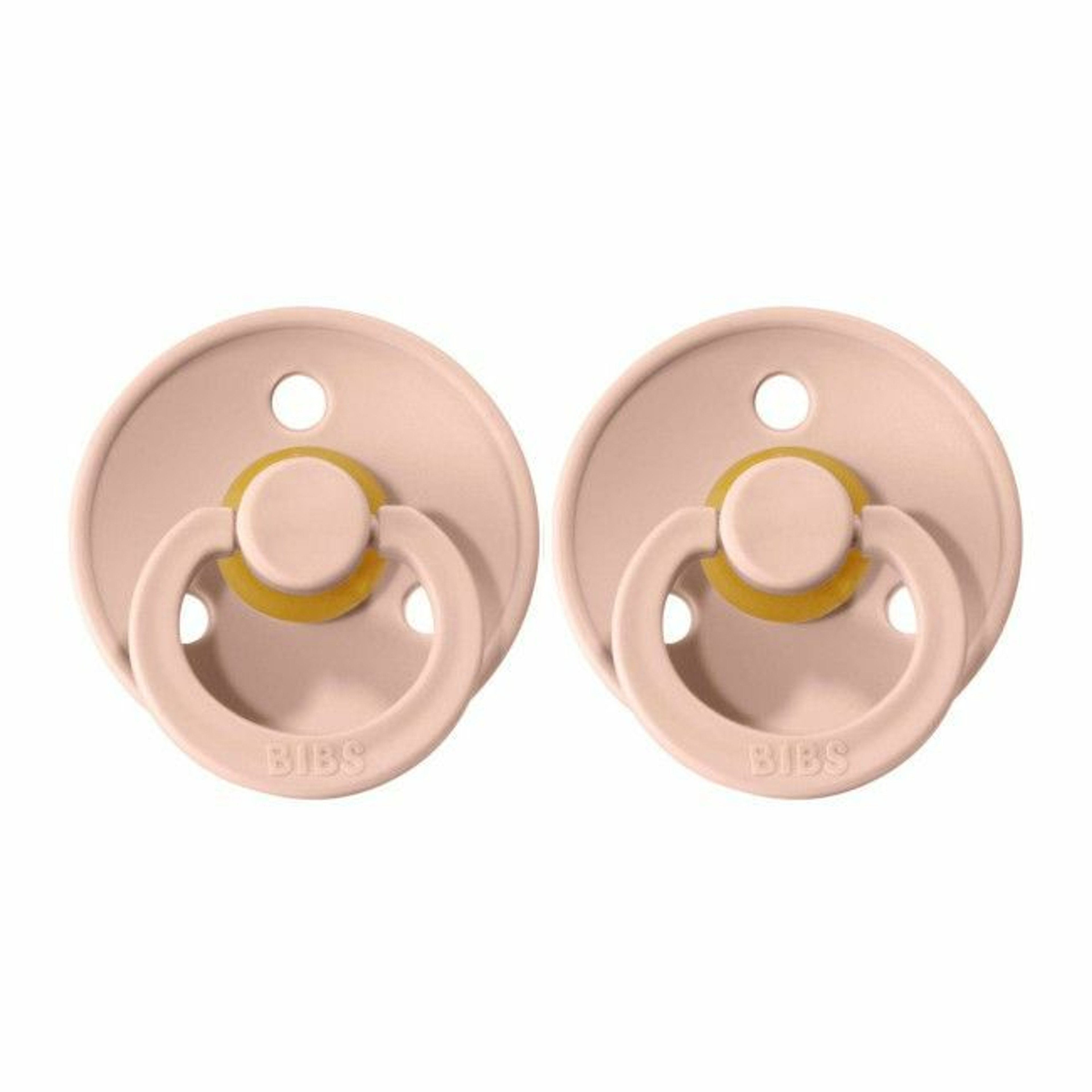 BIBS 2 Colour Round Latex Dummies Blush/Blush 6-18M