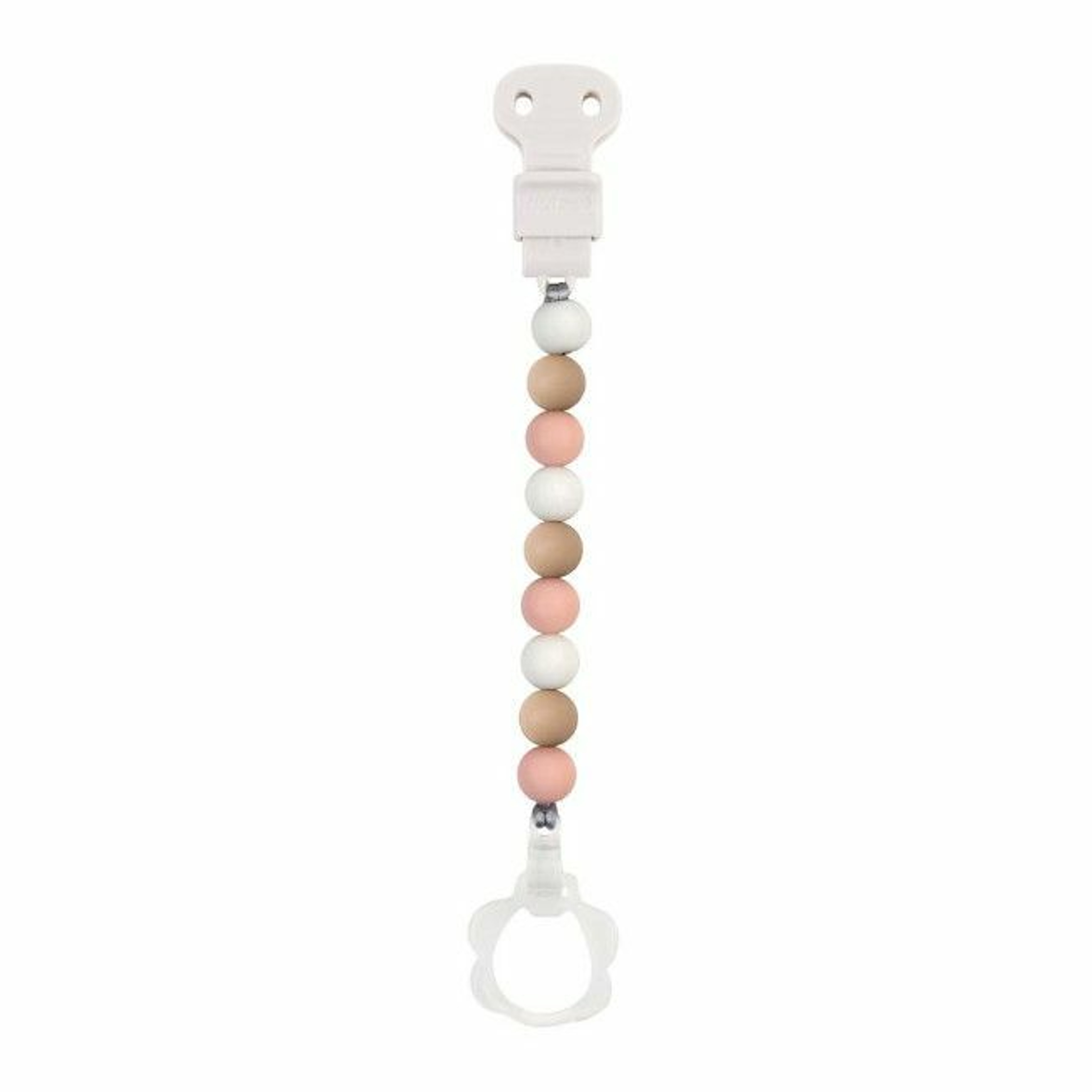 Nattou Silicone Pacifier Clip Pink/White/Beige 11877619