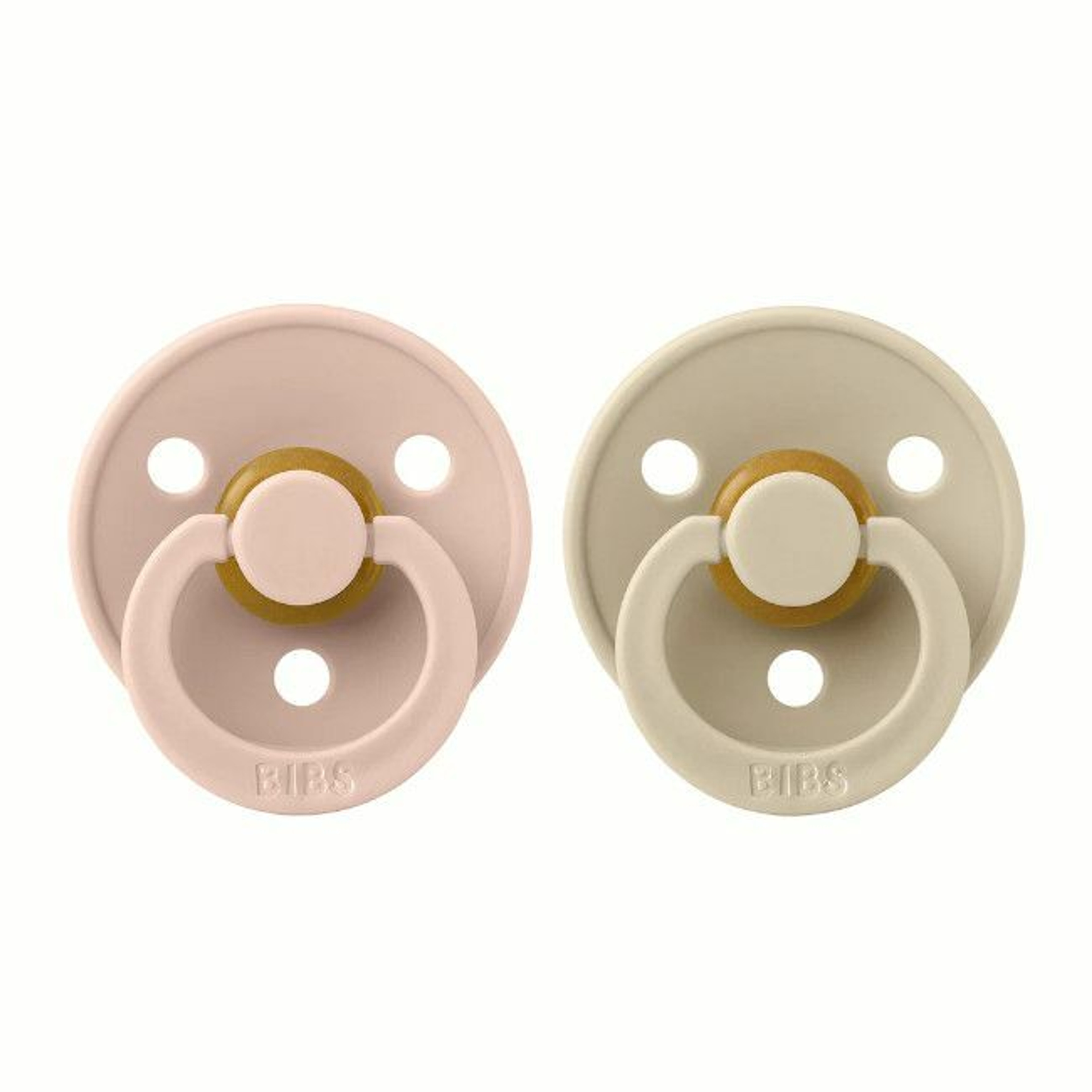 BIBS 2 Colour Round Latex Dummies Blush/Vanilla 6-18M