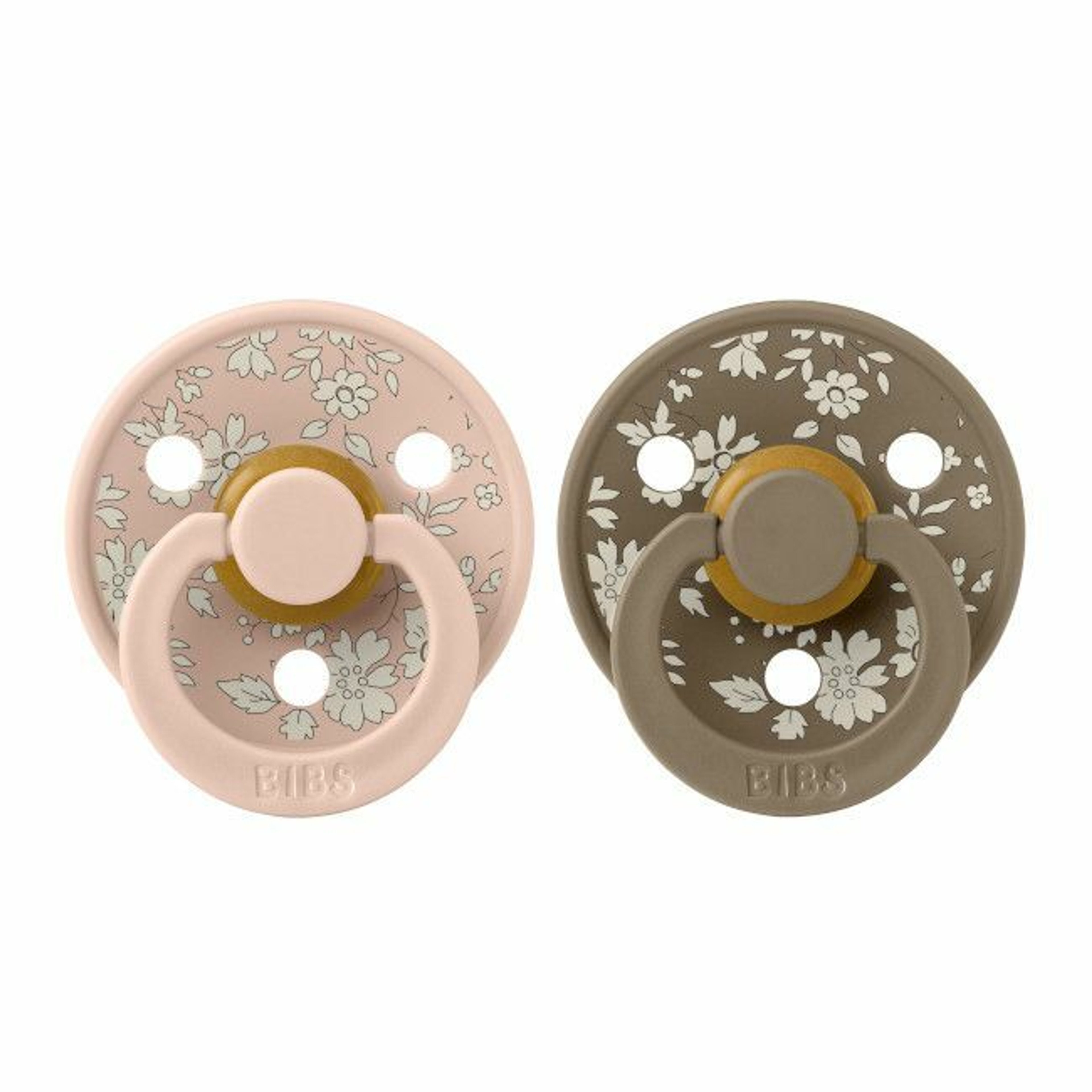 BIBS 2 Colour Round Latex Dummies Capel Blush/Dark Oak 6-18M