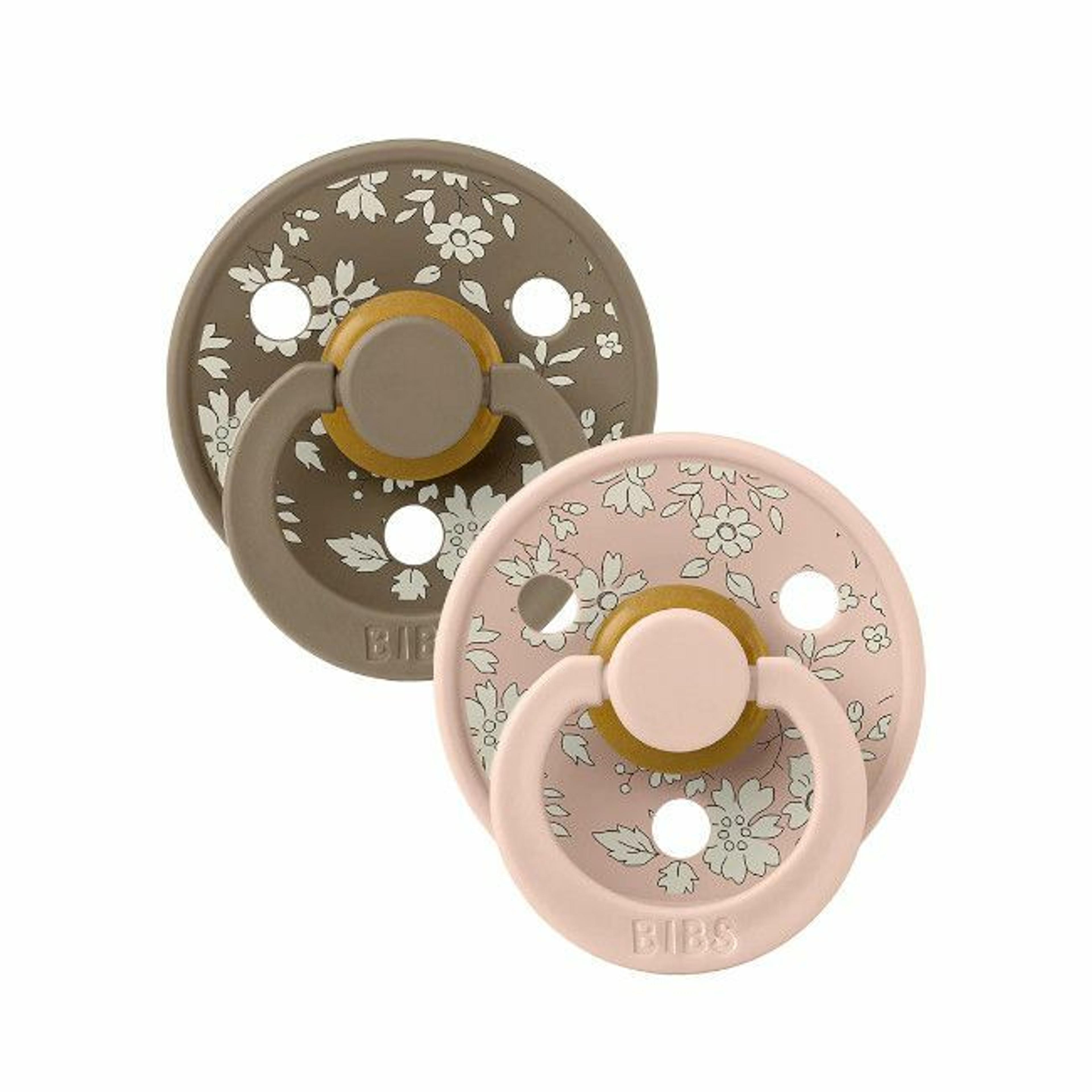 BIBS 2 Chupetas Colour Látex Redonda Capel Blush/Dark Oak 6-18M
