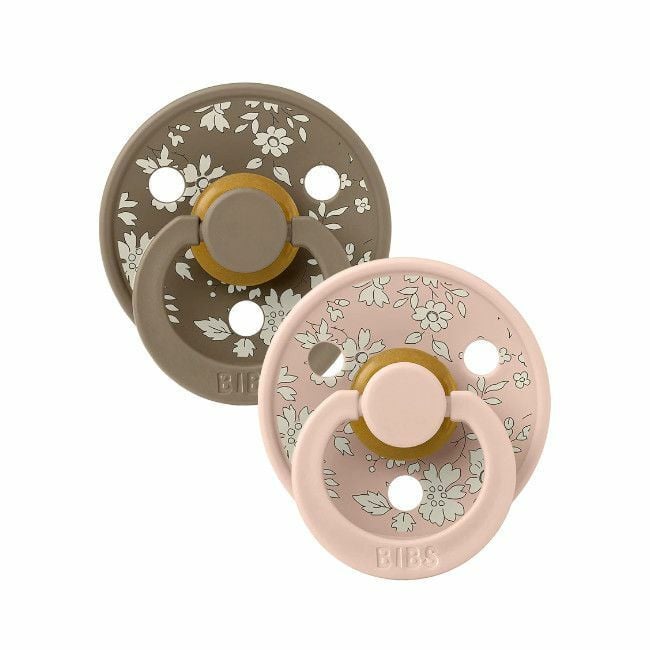 BIBS 2 Chupetas Colour Látex Redonda Capel Blush/Dark Oak 6-18M
