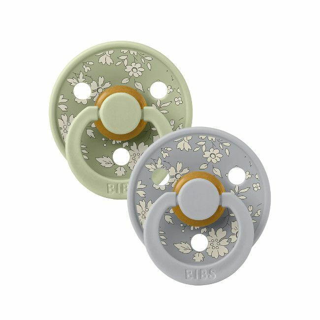 BIBS 2 Chupetas Colour Látex Redonda Capel Cloud/Sage 0-6M
