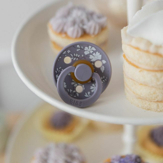 BIBS 2 Chupetas Colour Látex Redonda Capel Fossil Grey/Mauve 0-6M