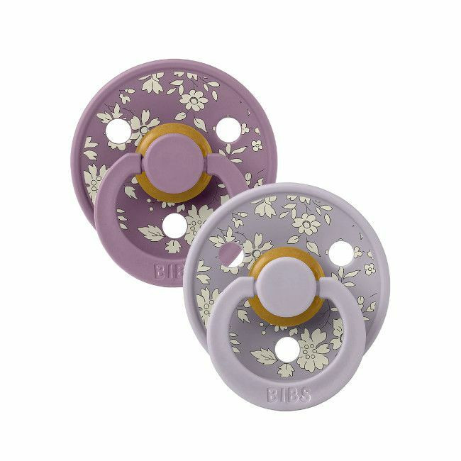 BIBS 2 Chupetas Colour Látex Redonda Capel Fossil Grey/Mauve 6-18M