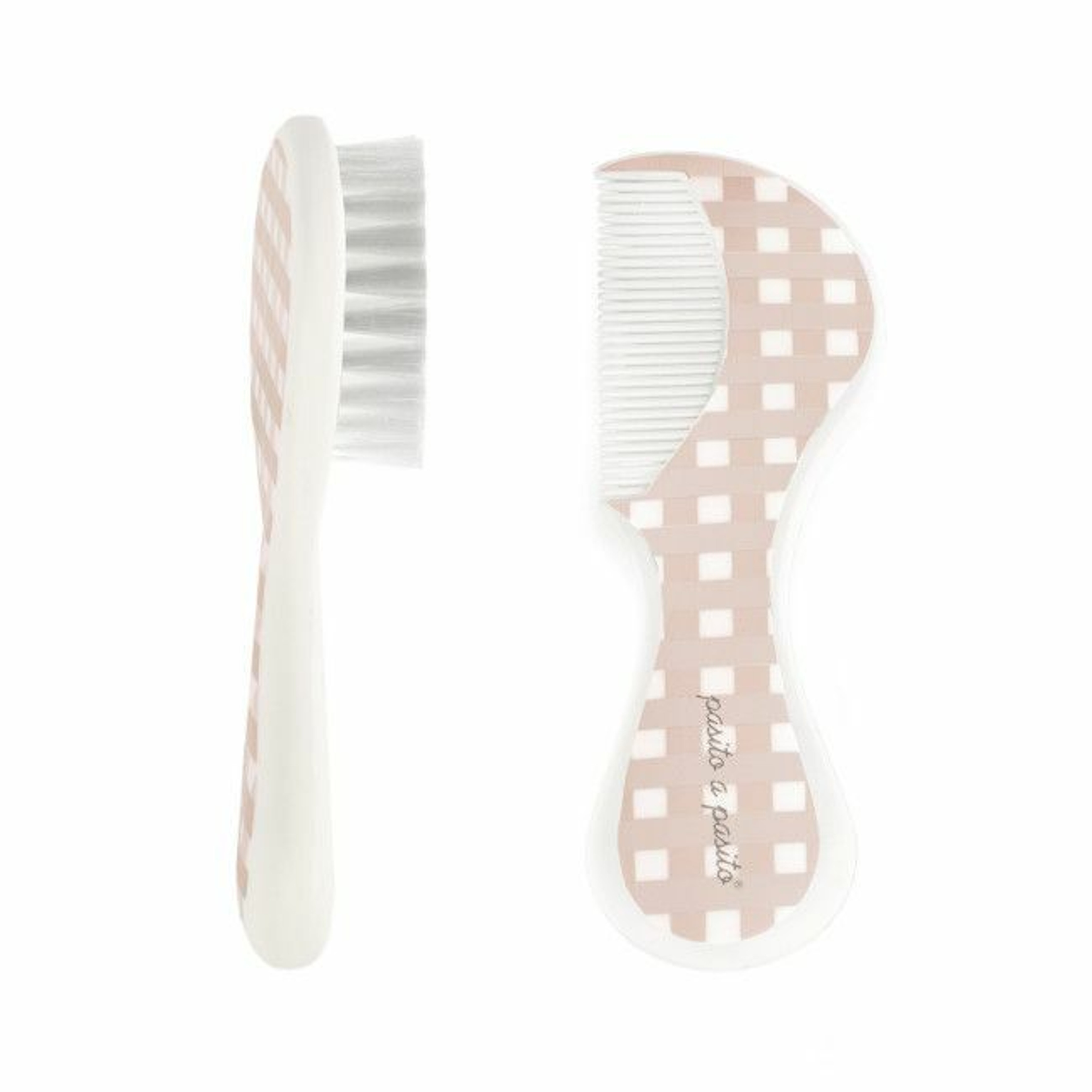 Pasito a Pasito Conjunto Pente e Escova Vichy Rosa 75612