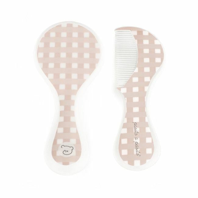 Pasito a Pasito Vichy Pink Comb & Brush Set 75612