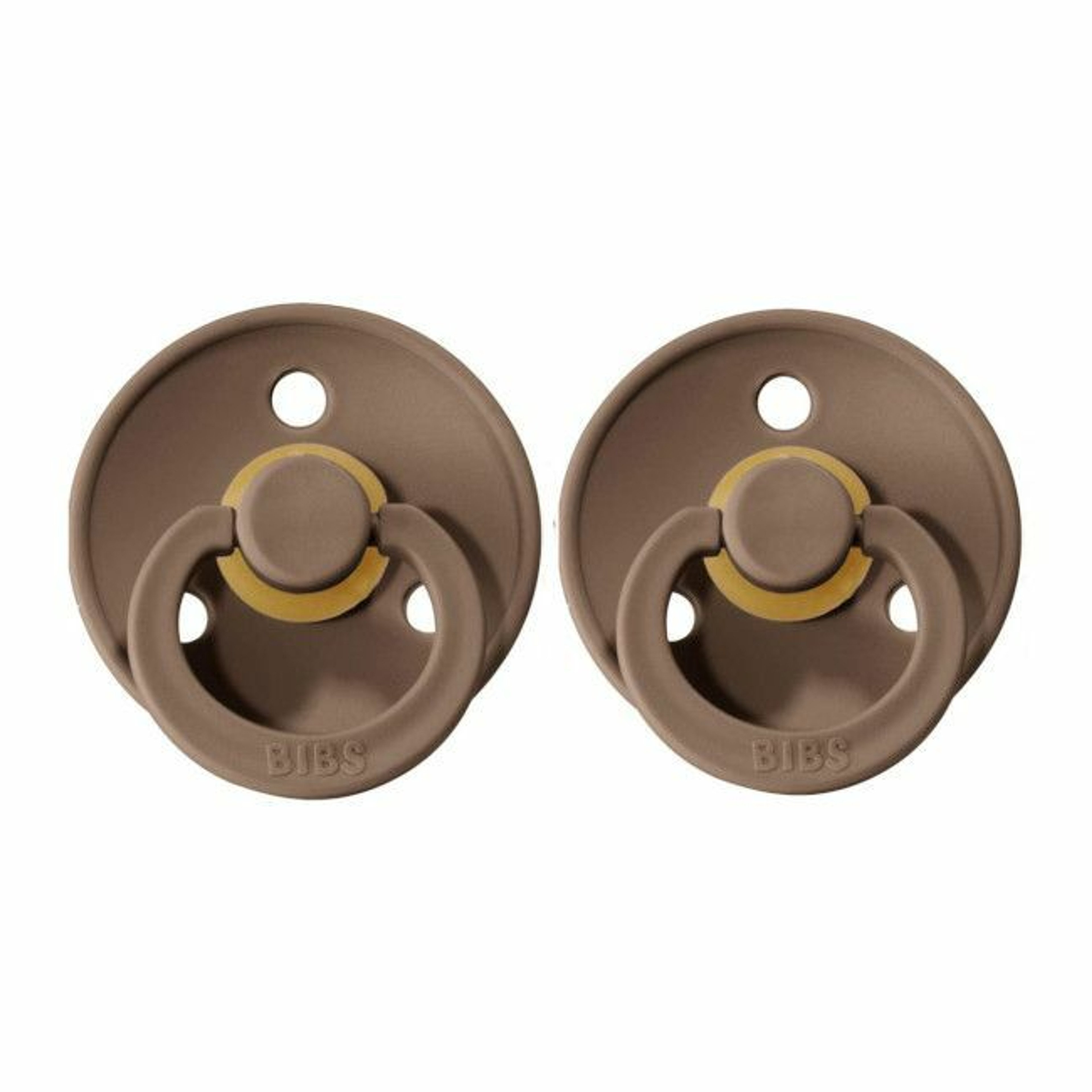 BIBS 2 Colour Round Latex Dummies Dark Oak/Dark Oak 0-6M