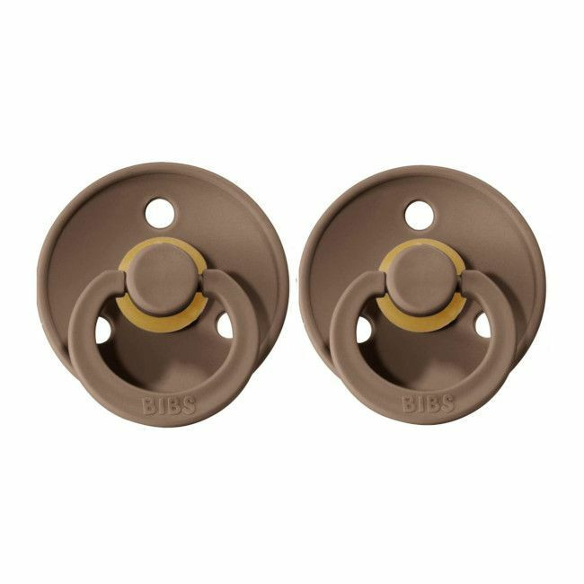 BIBS 2 Colour Round Latex Dummies Dark Oak/Dark Oak 0-6M