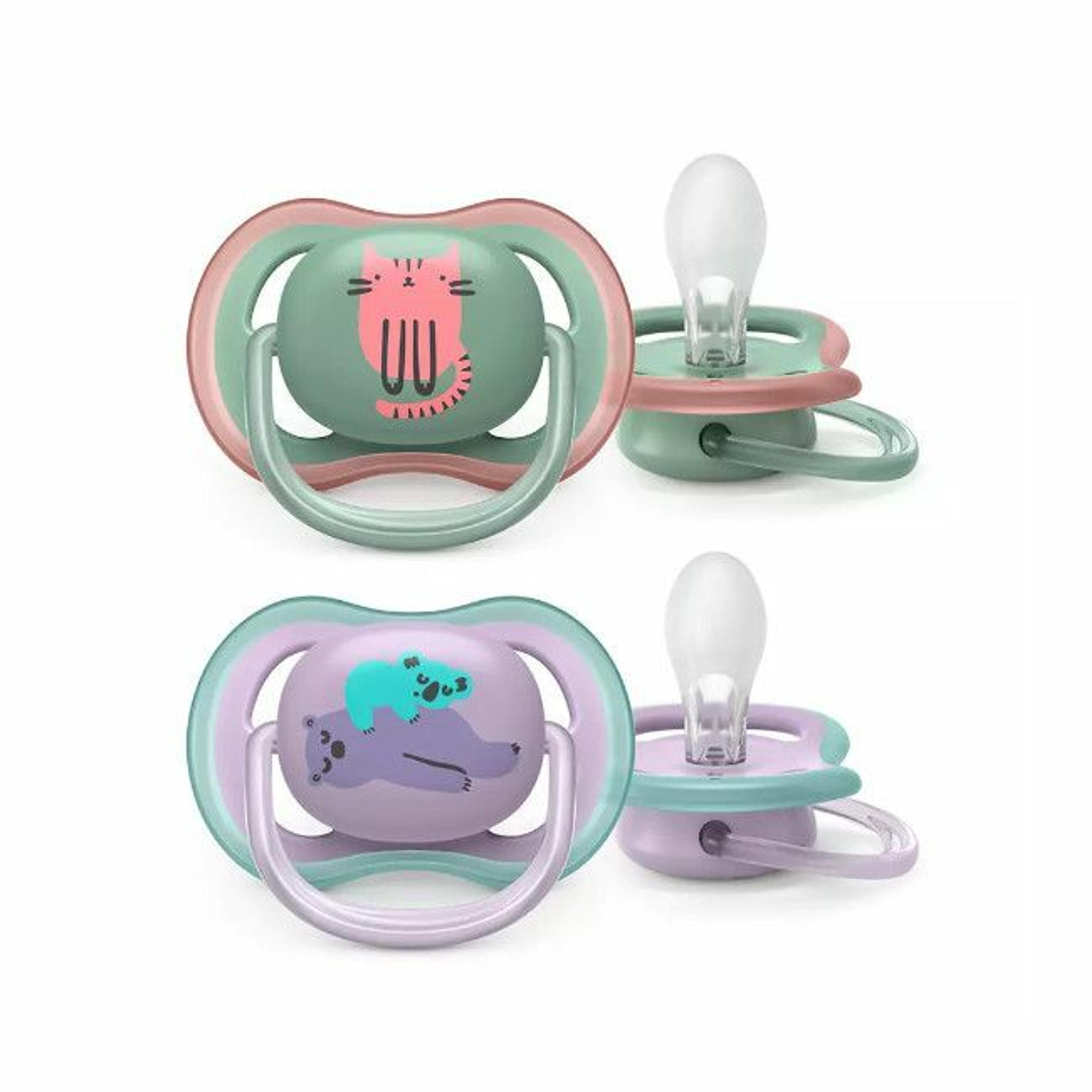 Philips AVENT 2 Chupetas Ultra Air Trendy Verde/Roxo 6-18M SCF085/18