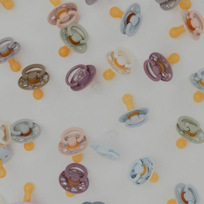 BIBS 2 Chupetas Colour Látex Redonda Eloise Dusty Blue/Sky Blue 0-6M