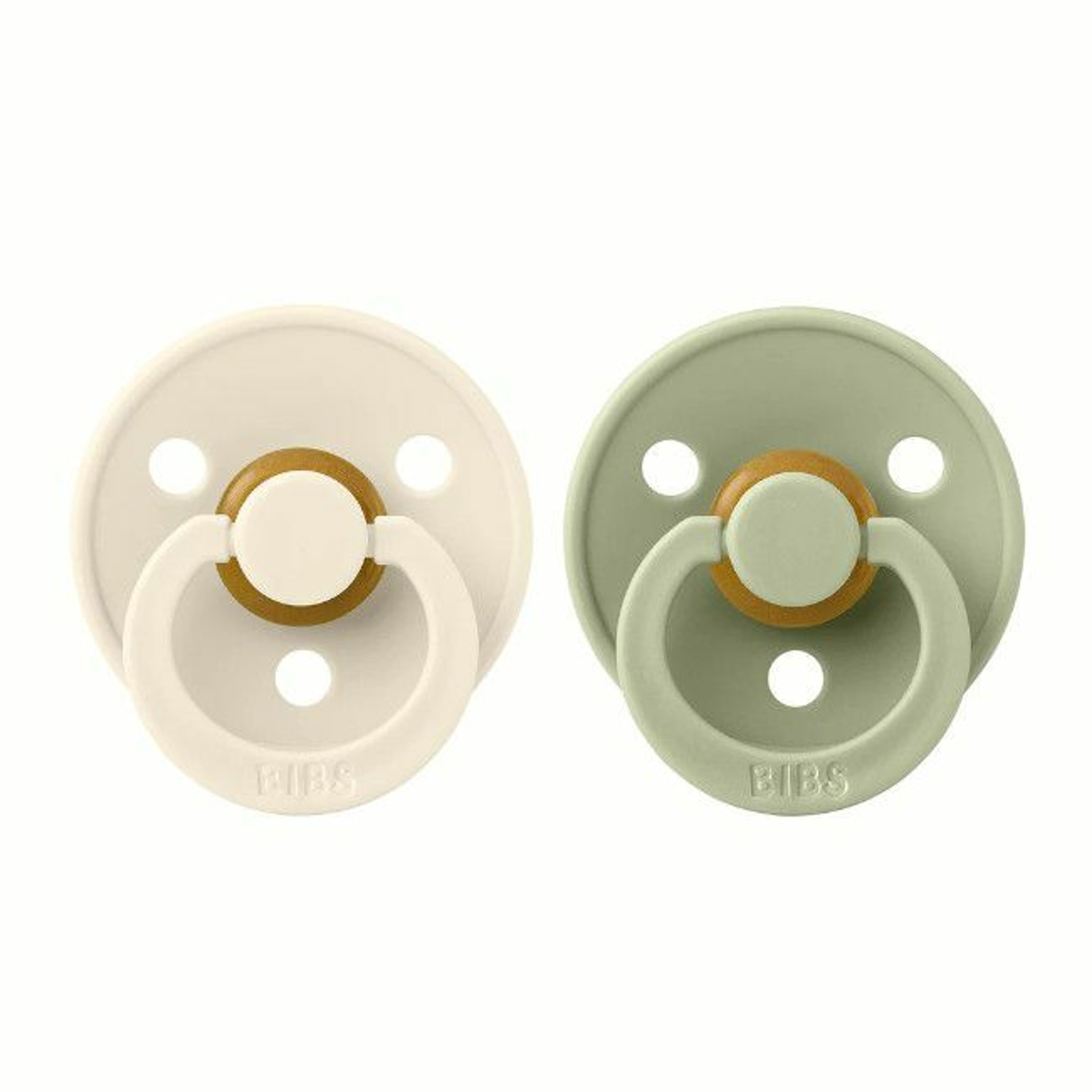 BIBS 2 Colour Round Latex Dummies Ivory/Sage 6-18M