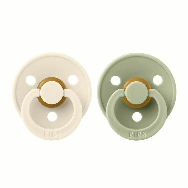 BIBS 2 Colour Round Latex Dummies Ivory/Sage 6-18M