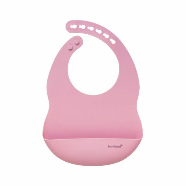 Saro Silicone Bib with Pocket Pink 17482