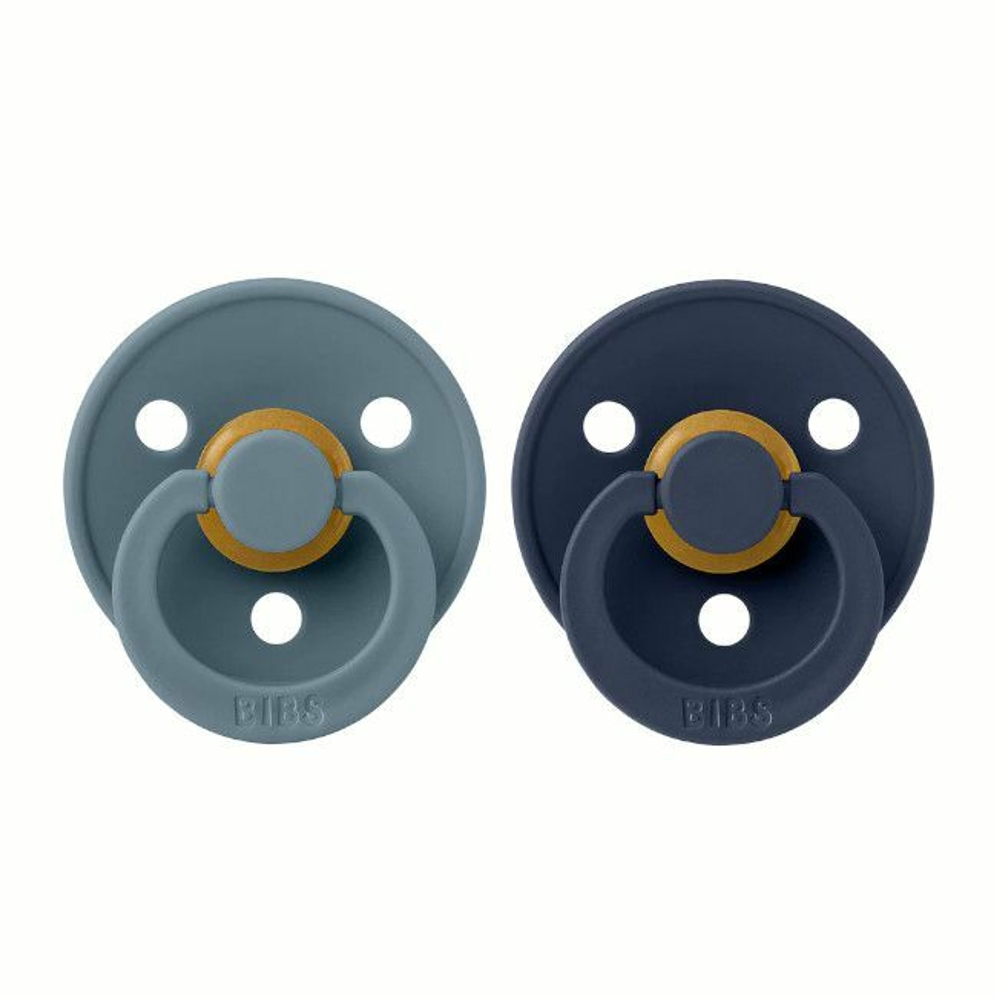 BIBS 2 Colour Round Latex Dummies Petrol/Deep Space 0-6M