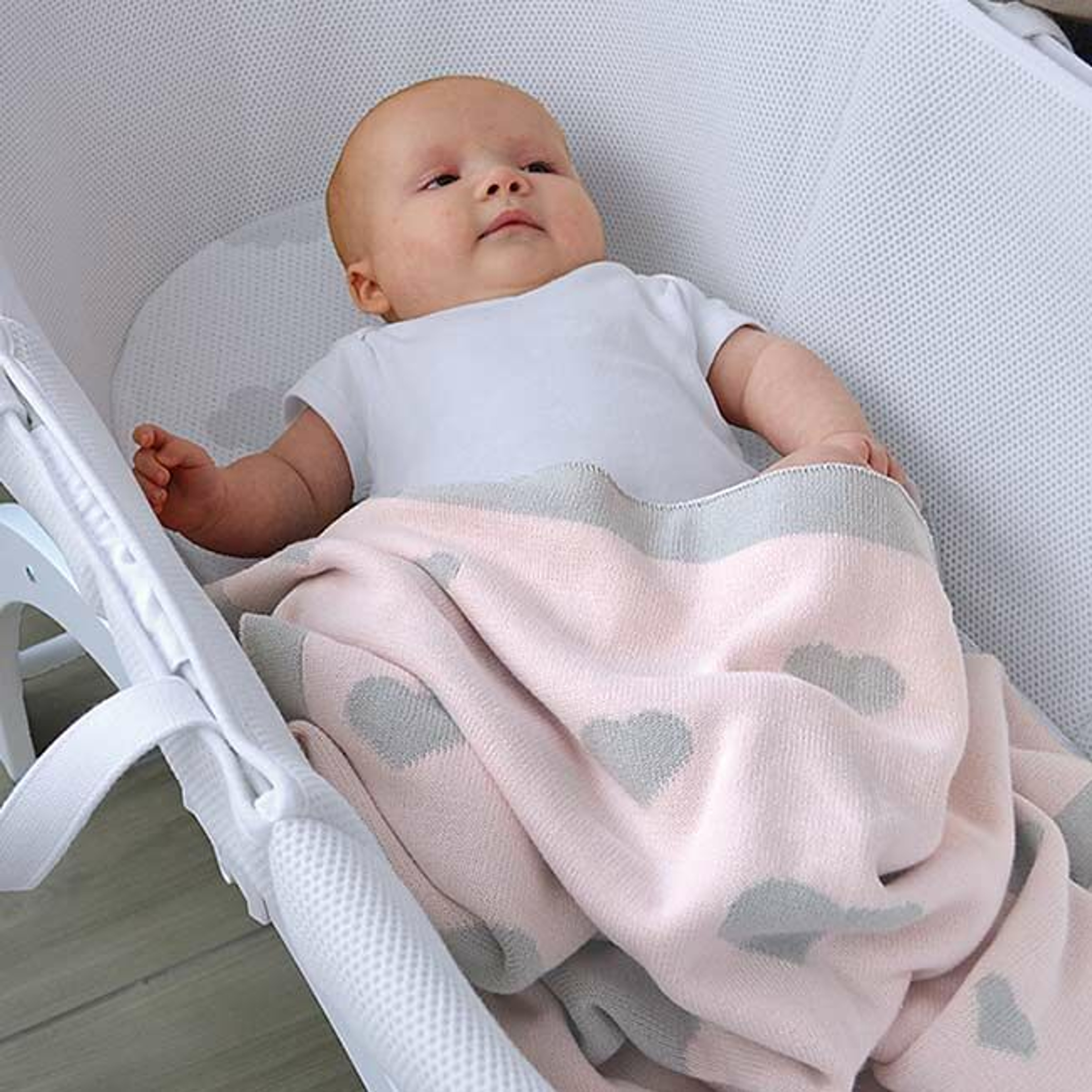 Shnuggle Manta Cosy Malha Algodão Rosa SHN-BKT-HRT