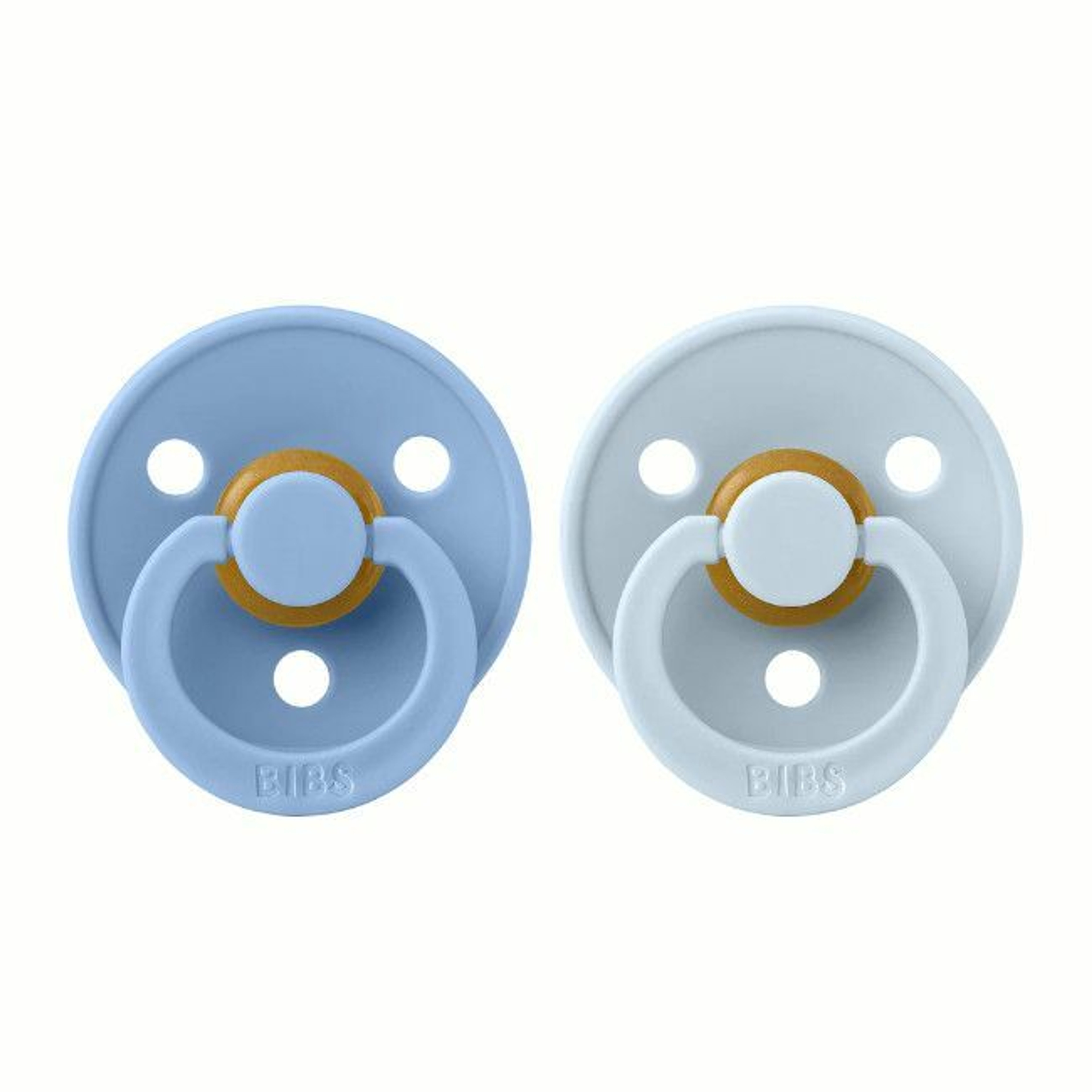 BIBS 2 Colour Round Latex Dummies Sky Blue/Baby Blue 0-6M