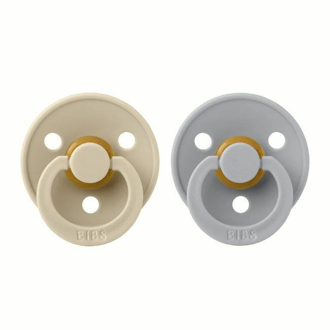 BIBS 2 Colour Round Latex Dummies Vanilla/Cloud 0-6M