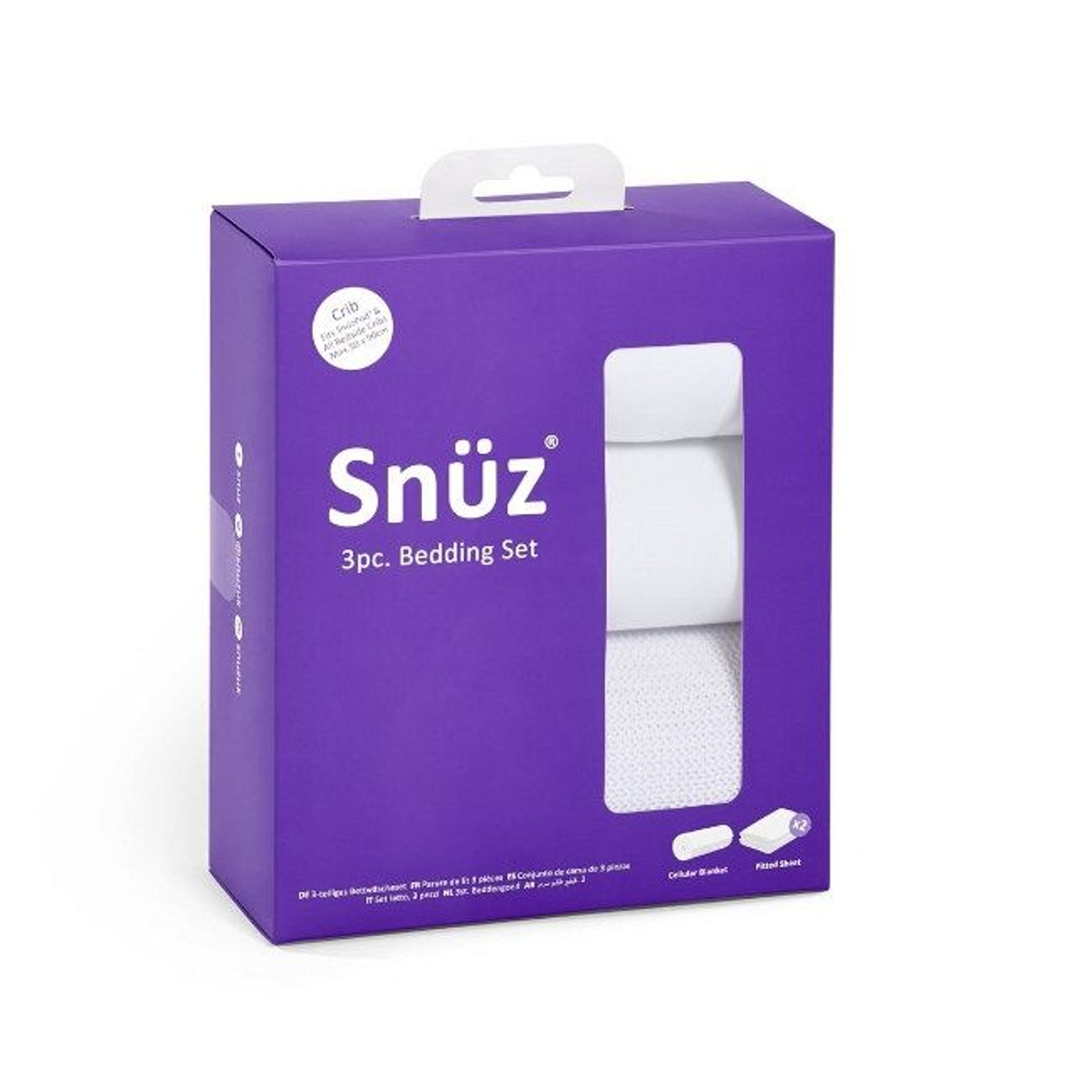Snüz 2 Lençóis Ajustáveis + Manta Berço Branco BD028AL