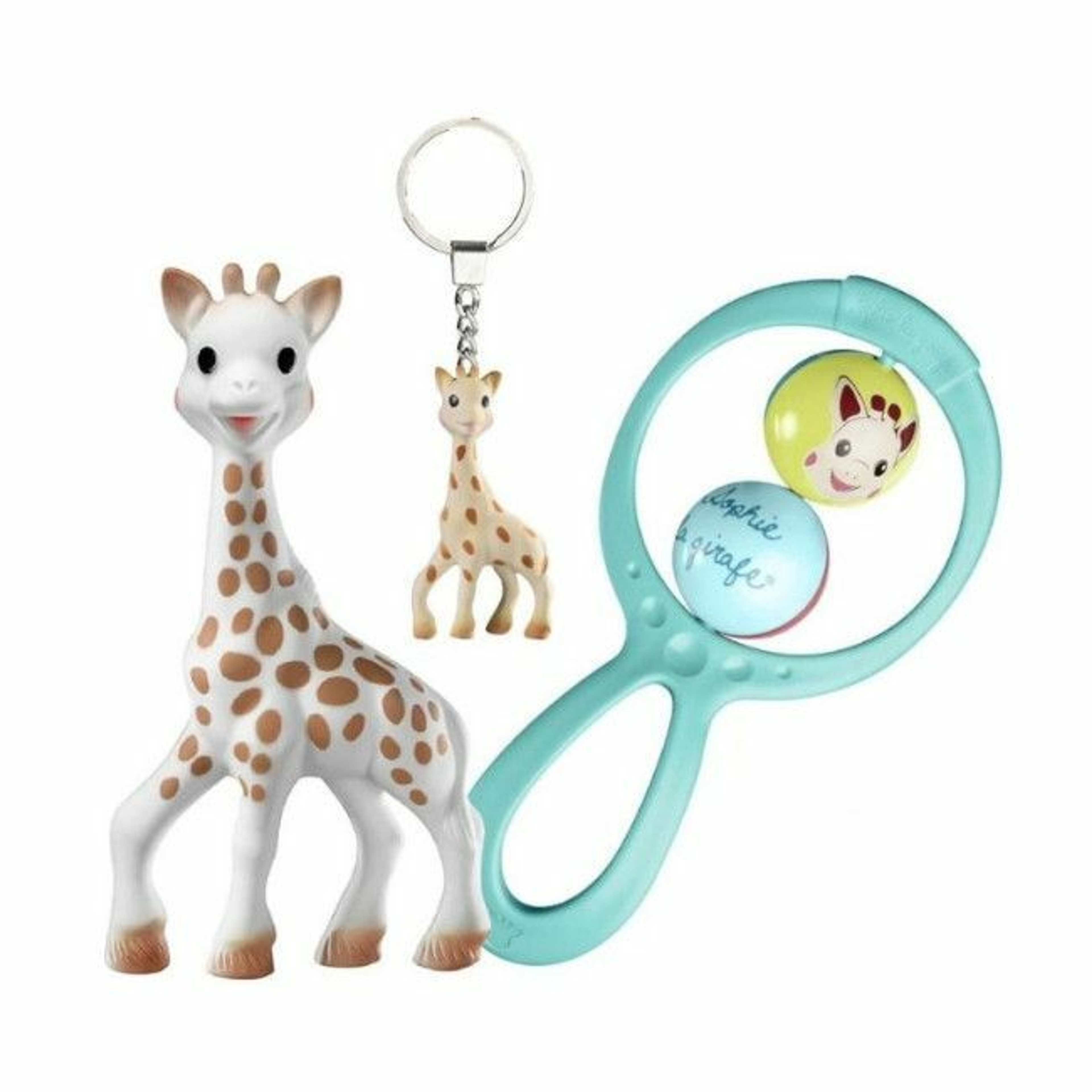 Sophie La Girafe Gift Set Giraffe + Rattle + Keychain +0M 010324