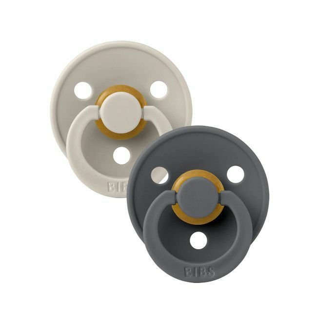 BIBS 2 Chupetas Colour Látex Simétrica Sand/Iron 0-6M