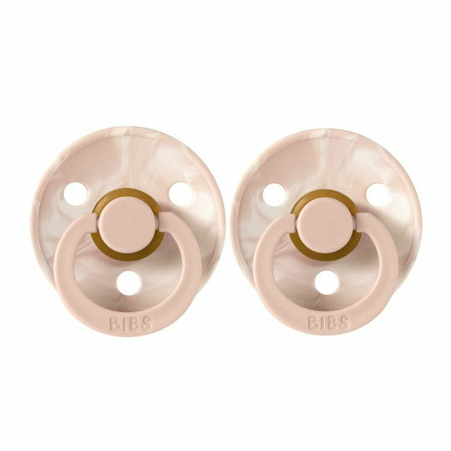 BIBS 2 Colour Tie Dye Round Latex Dummies Blush/Ivory 6-18M