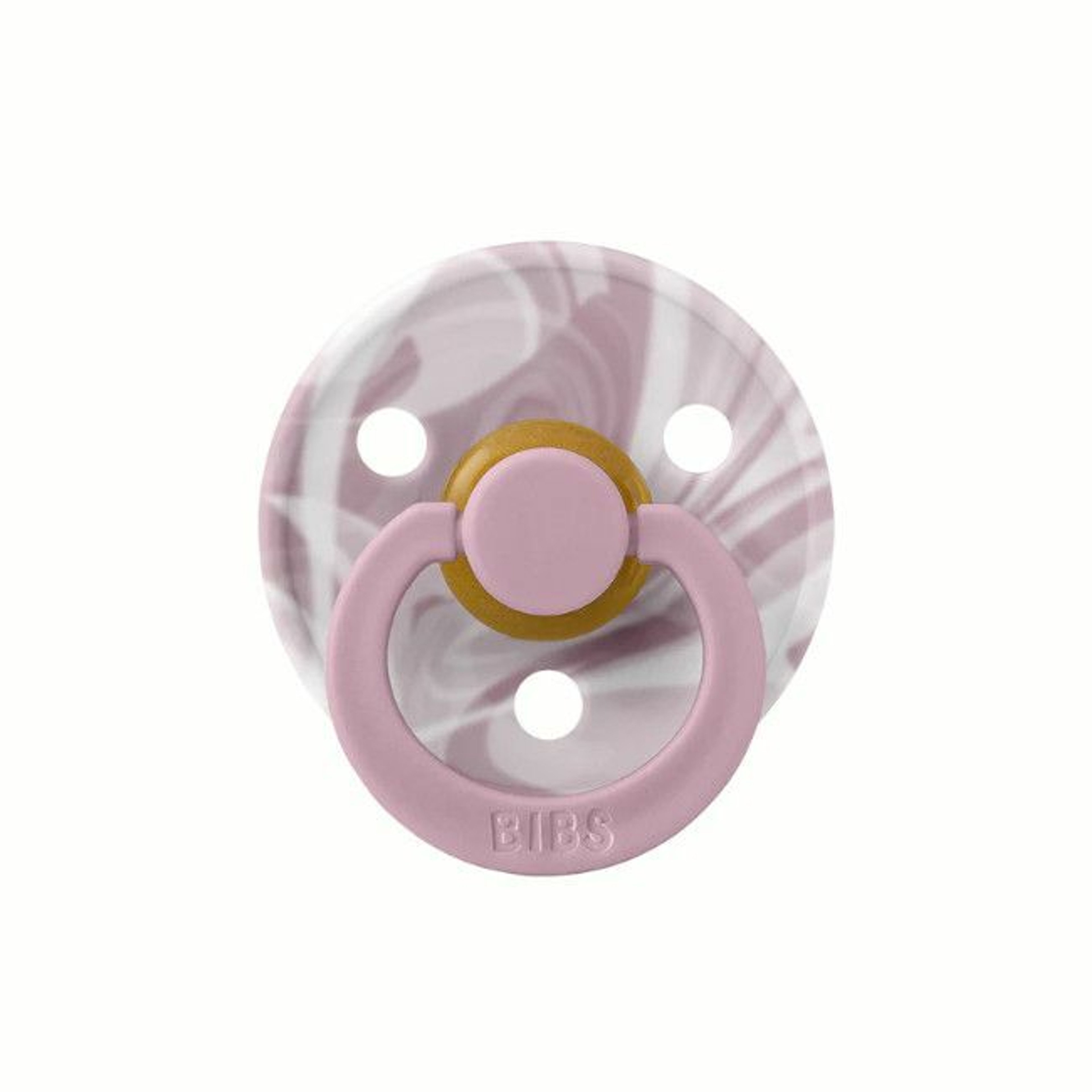 BIBS 2 Chupetas Colour Tie Dye Látex Redonda Heather White 6-18M