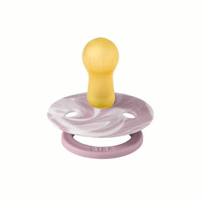 BIBS 2 Chupetas Colour Tie Dye Látex Redonda Heather White 6-18M