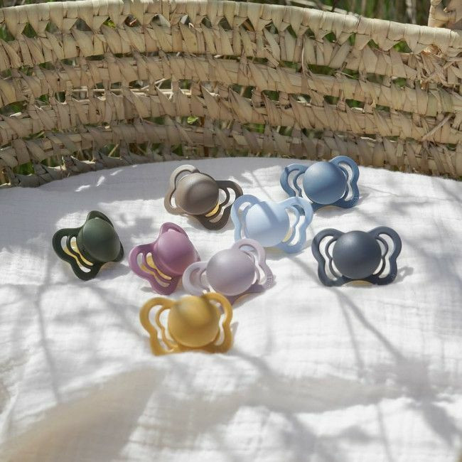 BIBS 2 Chupetas Couture Silicone Anatómica Honey Bee/Olive 0-6M