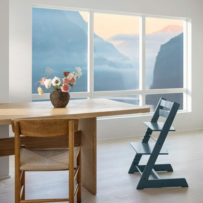 Stokke Cadeira de Papa Tripp Trapp Madeira de Faia Fjord Blue 100138