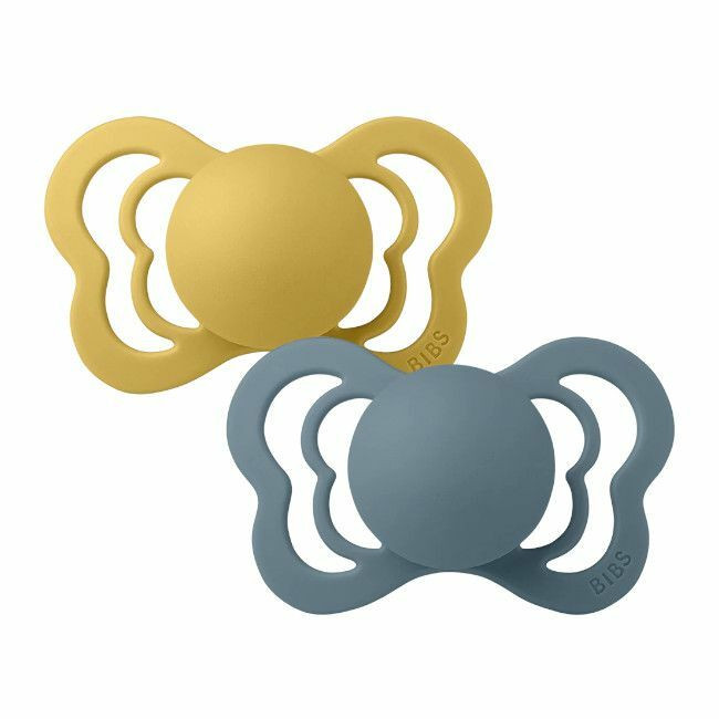 BIBS 2 Couture Anatomical Silicone Dummies Mustard/Petrol 0-6M