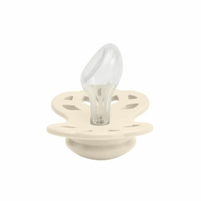 BIBS 2 Chupetas Infinity Silicone Anatómica Ivory/Blush 6-18M
