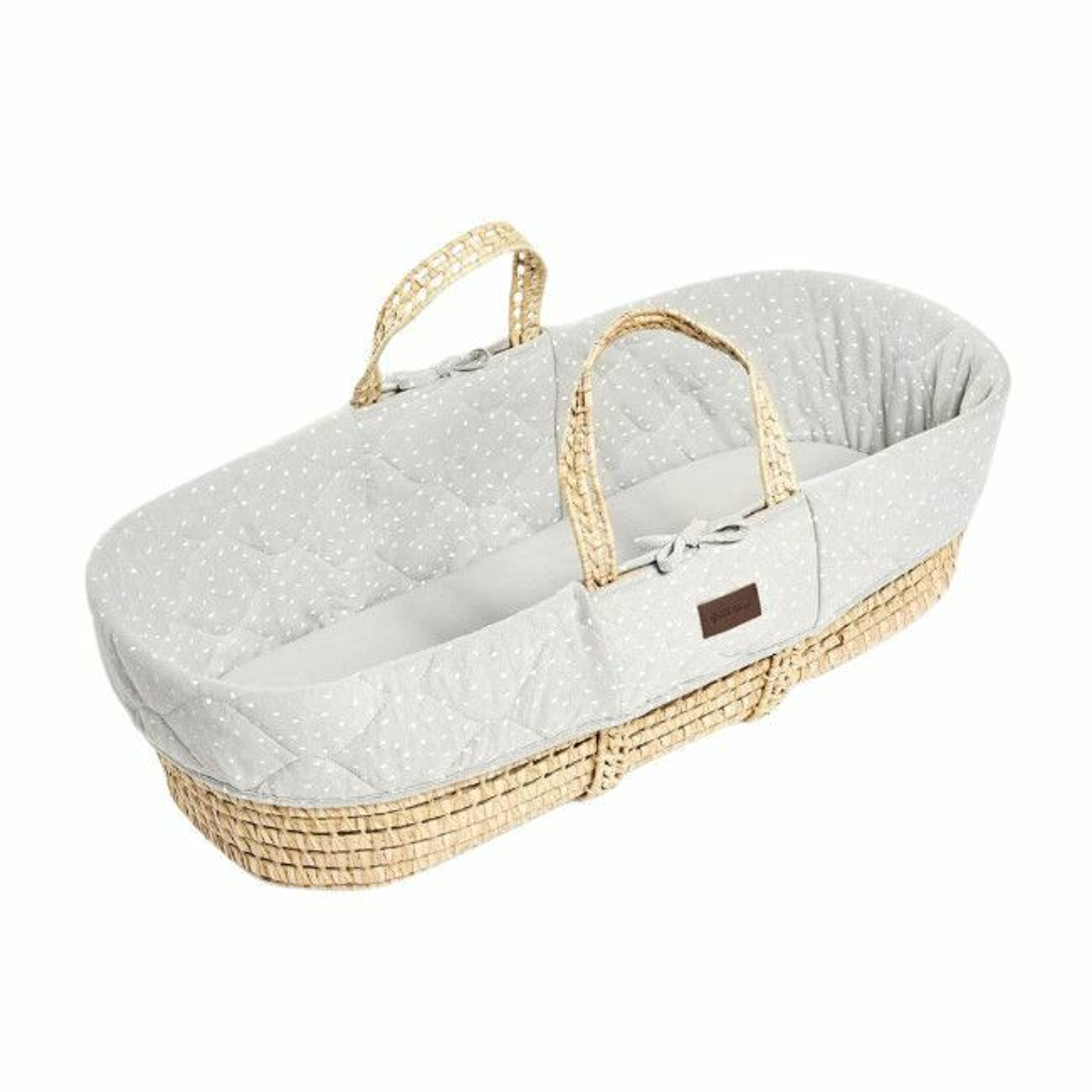 TLGS Organic Palm Leaf Moses Basket with Mattress Dove Rice FN010J