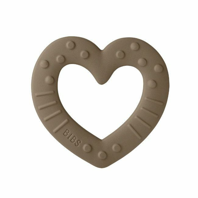 BIBS Baby Bitie Teether Heart Dark Oak +2M