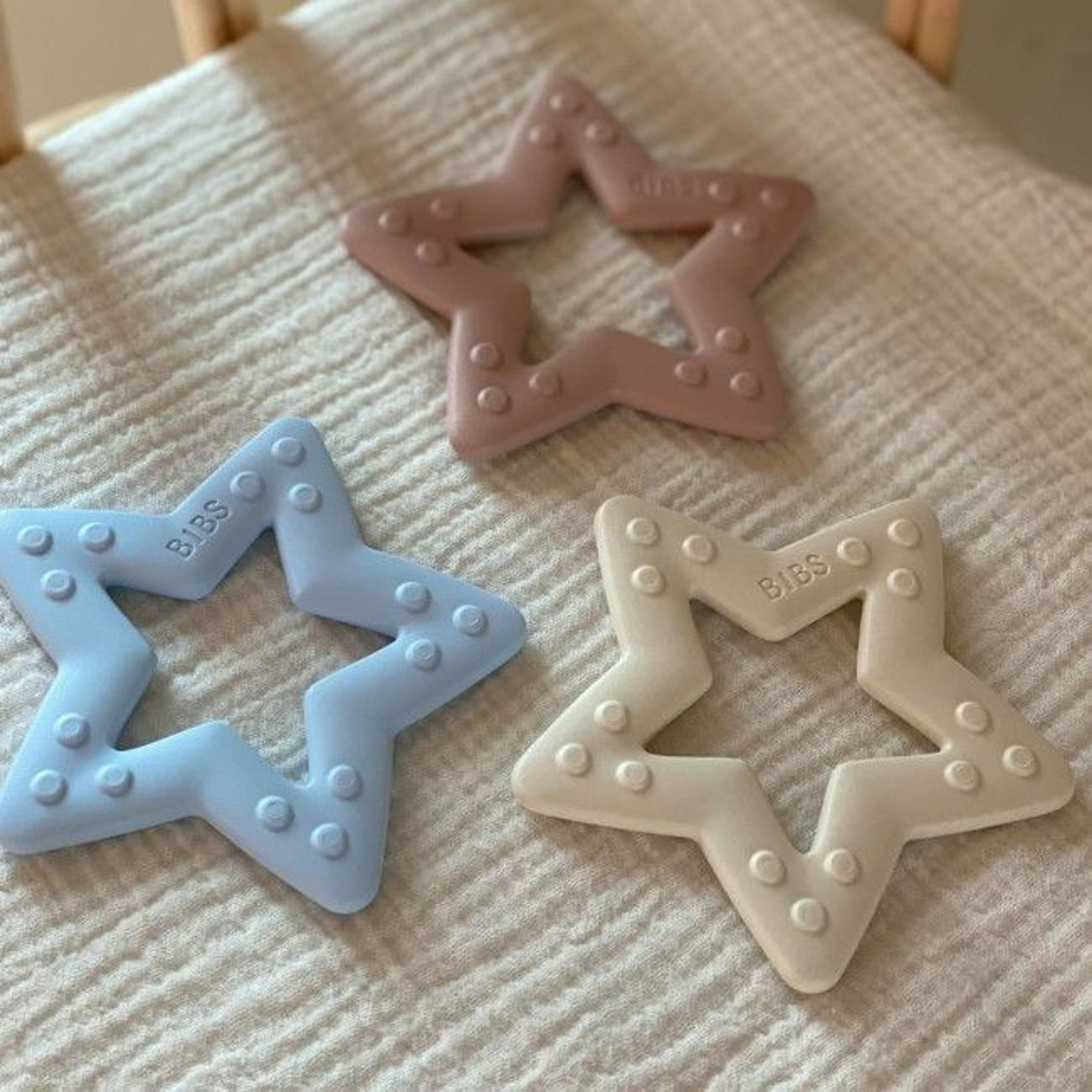 BIBS Mordedor Baby Bitie Estrela Blush +2M