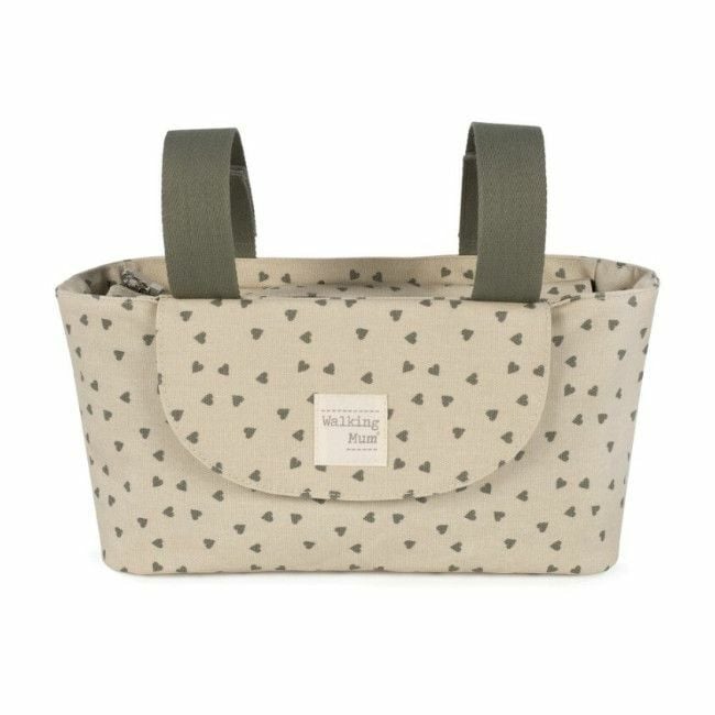 Walking Mum Stroller Organiser Poppy Hearts Moss 1120800328
