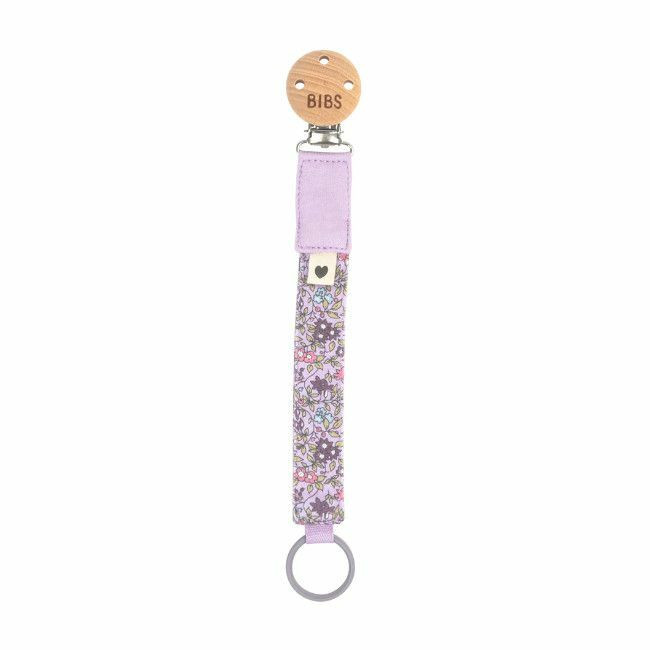 BIBS Cotton Pacifier Clip Liberty Chamomile Lawn Violet Sky