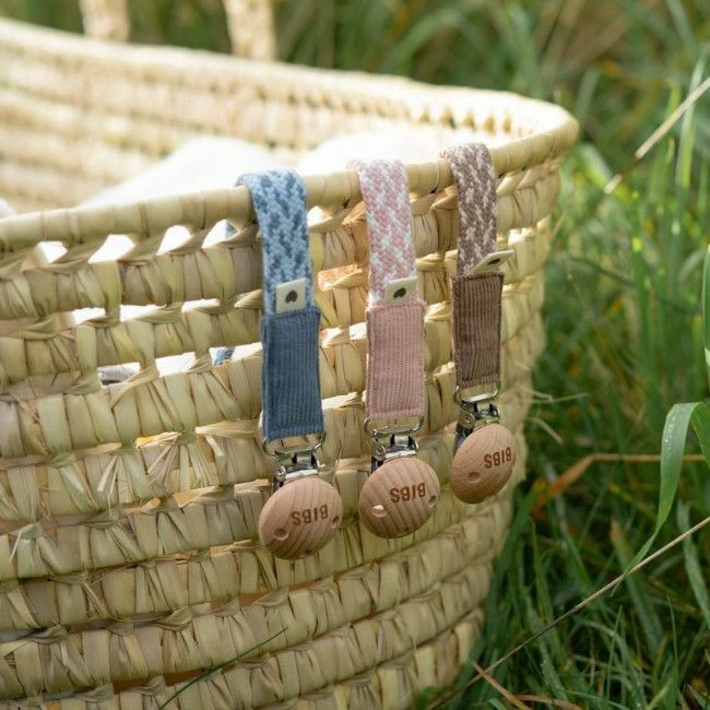 BIBS Prende-Chupeta em Trança Blush/Ivory