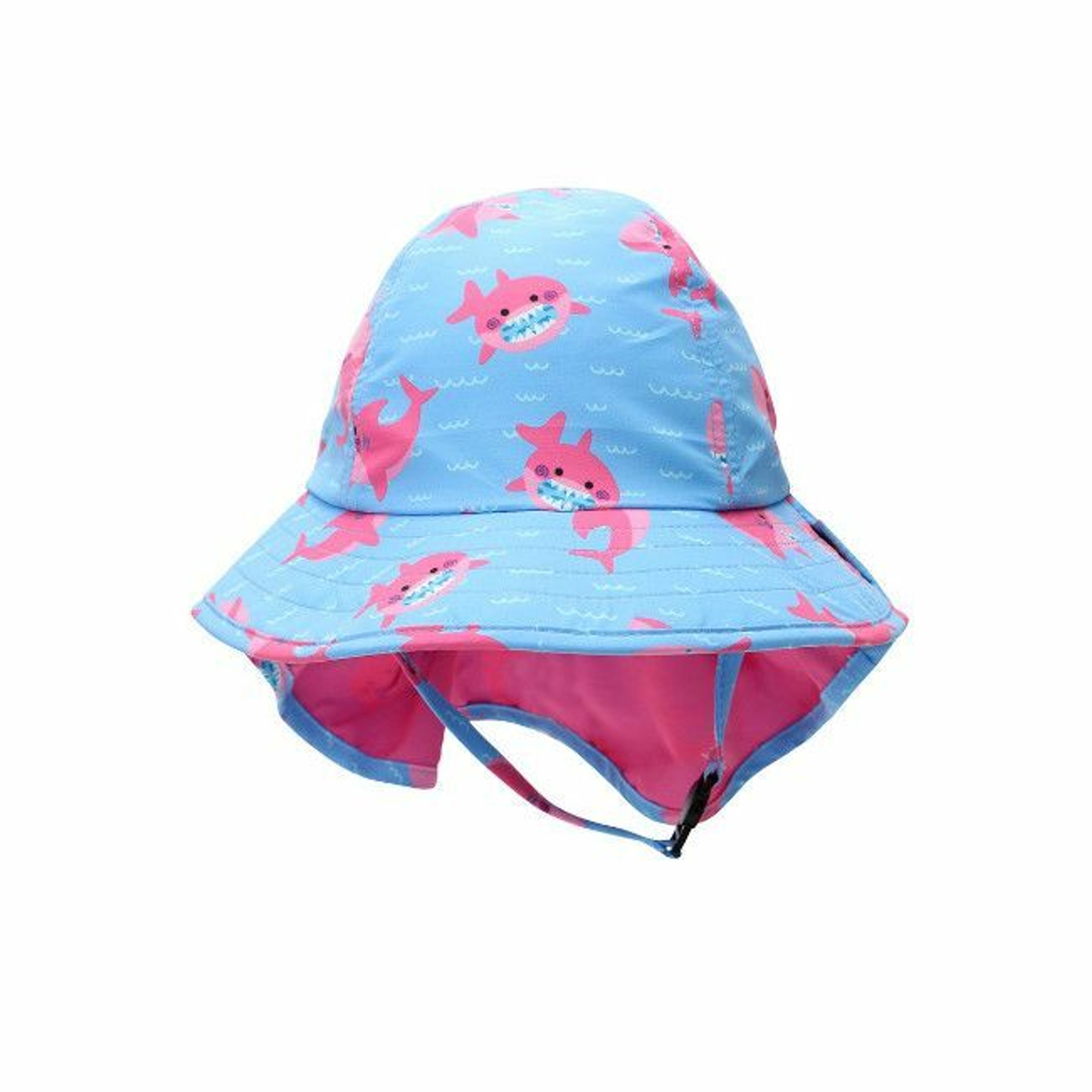 Zoocchini Chapéu de Abas Proteção UPF50 Tubarão Rosa 6-24M ZOO-015-019