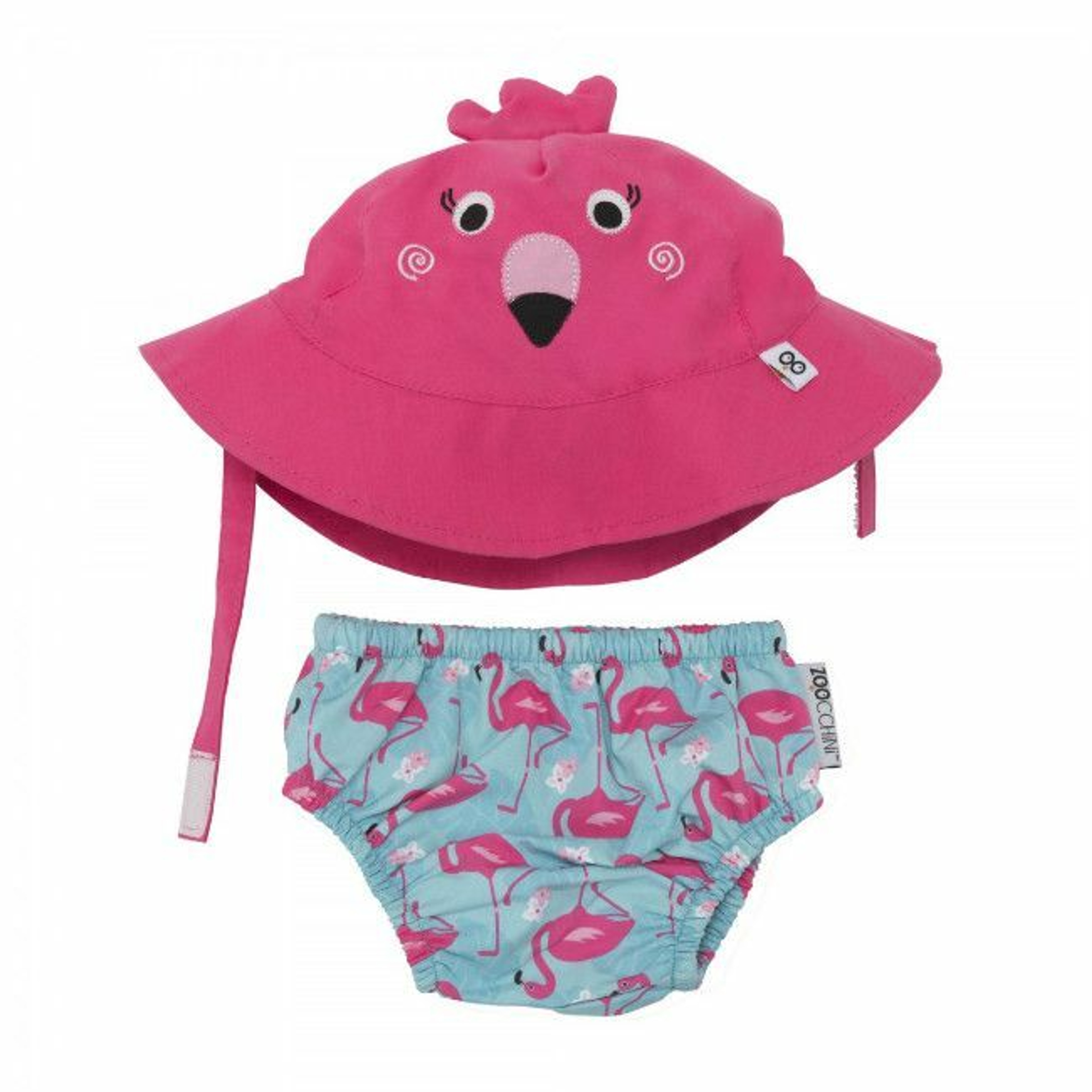 Zoocchini Swim Nappy & Hat Set Flamingo 6-12M 12006