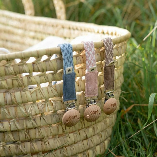 BIBS Prende-Chupeta em Trança Petrol/Baby Blue