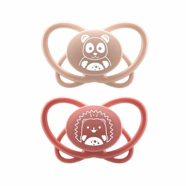 nip 2 Silicone Soothers First Moments My Butterfly Pink 16-32M