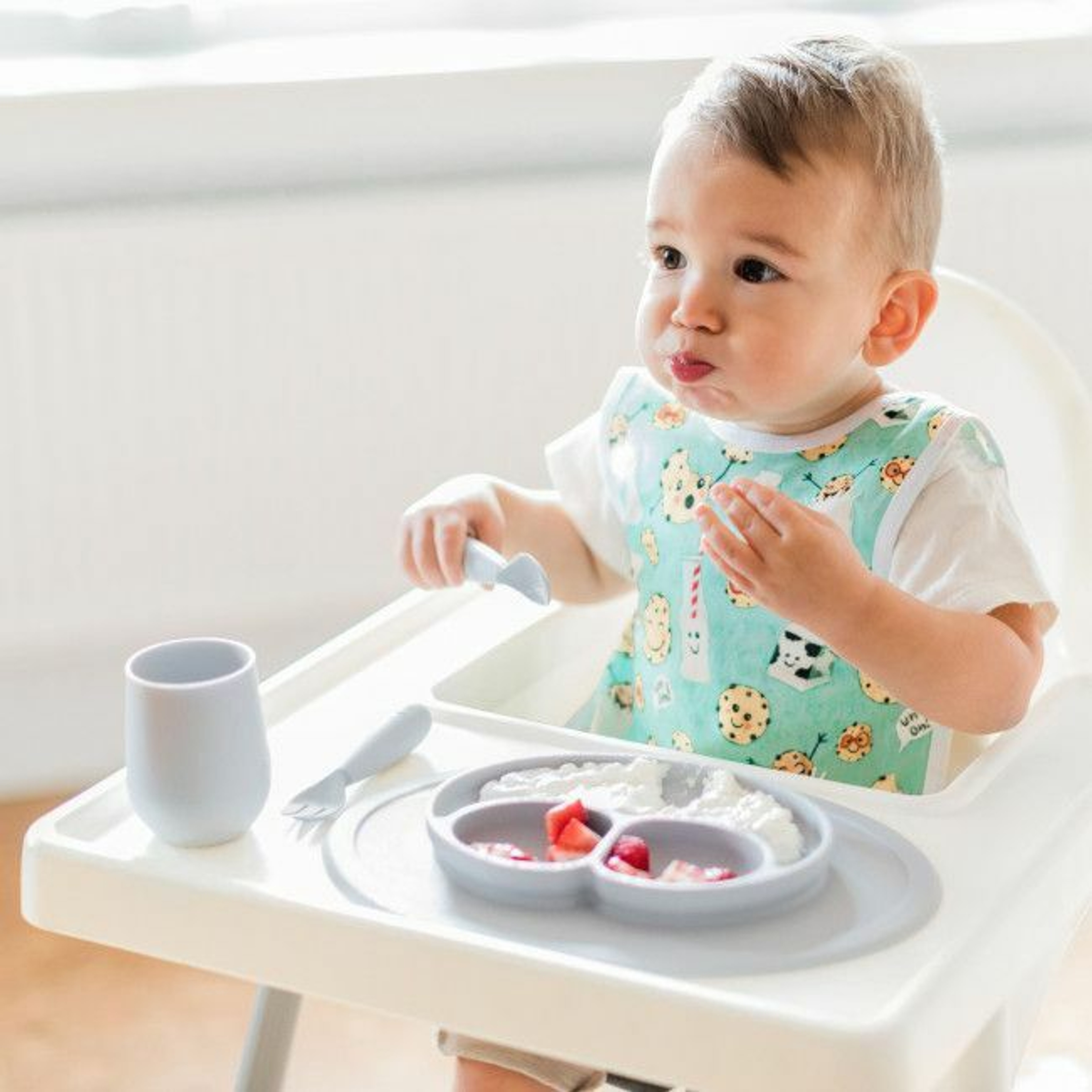 ezpz Pack de 2 Mini Utensils Cinza Nórdico EUMUP003