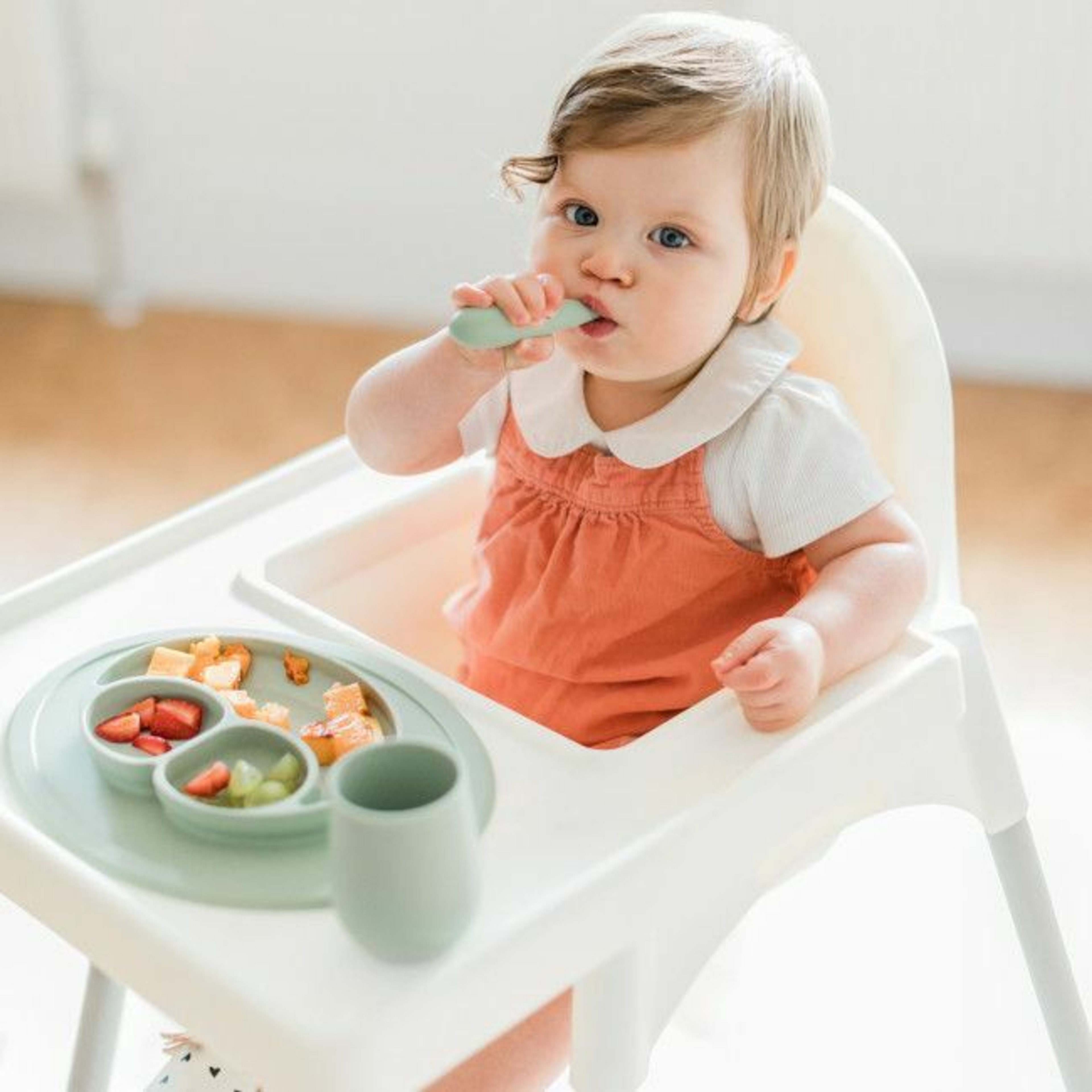 ezpz Pack de 2 Mini Utensils Verde Nórdico EUMUS001