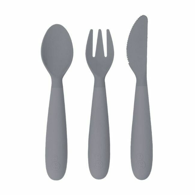ezpz Pack of 3 Happy Utensils Grey EUHUG005