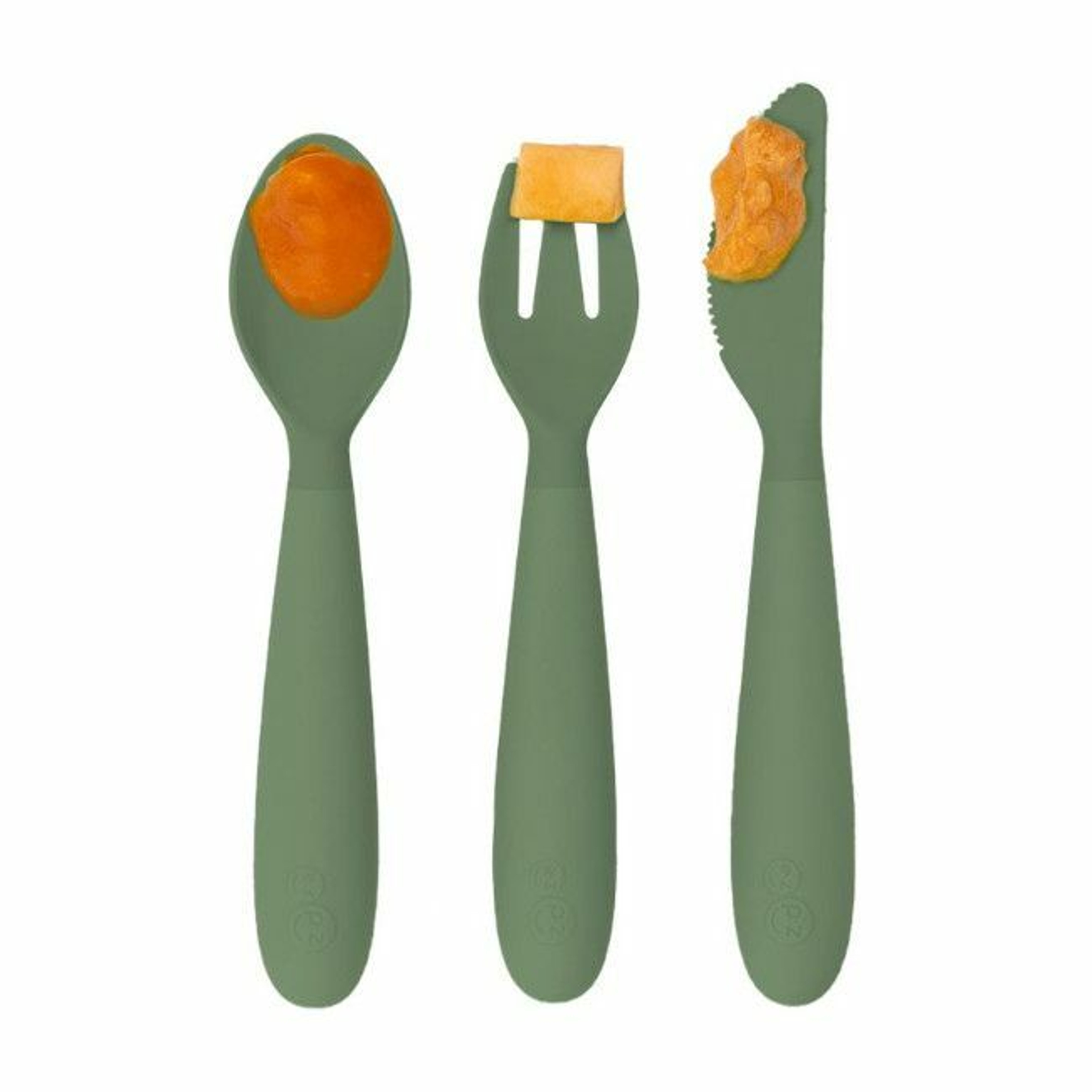ezpz Pack de 3 Happy Utensils Verde Oliva EUHUO001